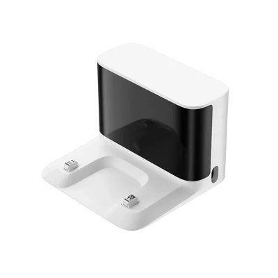 جزئیات اتصال داک سفید D9 Max Gen 2 تصویر بدون پس زمینه داک شارژ Dreame D9 Max Gen 2 از زاویه روبه رو