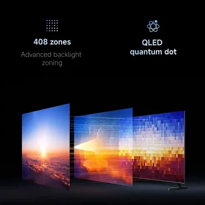 ساختار نور پس زمینه ۴۰۸ ناحیه ای و فناوری QLED تلویزیون شیائومی S Pro Mini LED