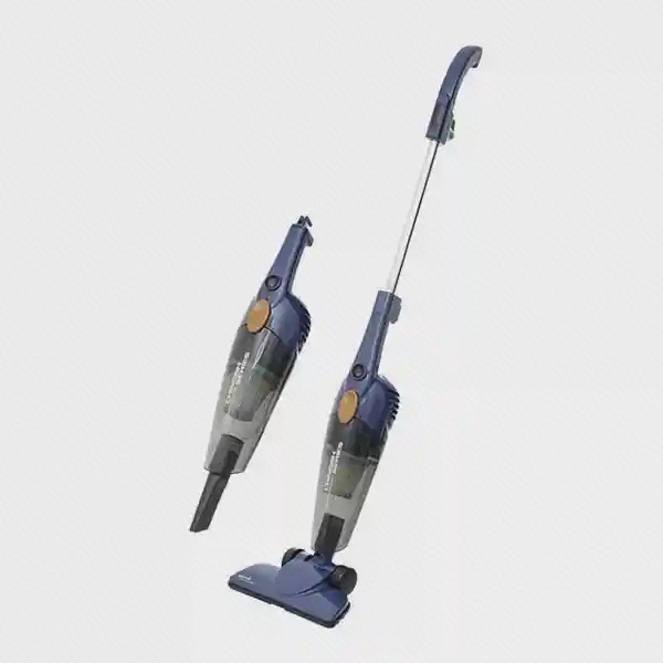نمای اصلی جارو Deerma DX118C Pro جارو برقی Deerma DX118C Pro آبی در دو حالت ایستاده و دستی