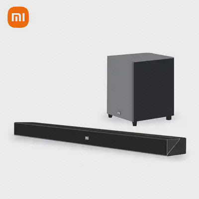 چیدمان نوار صوتی و ساب‌ووفر مشکی Xiaomi Soundbar MDZ-35-DA
