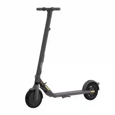 اسکوتر برقی Ninebot E25 مشکی از نمای سه‌رخ جلو