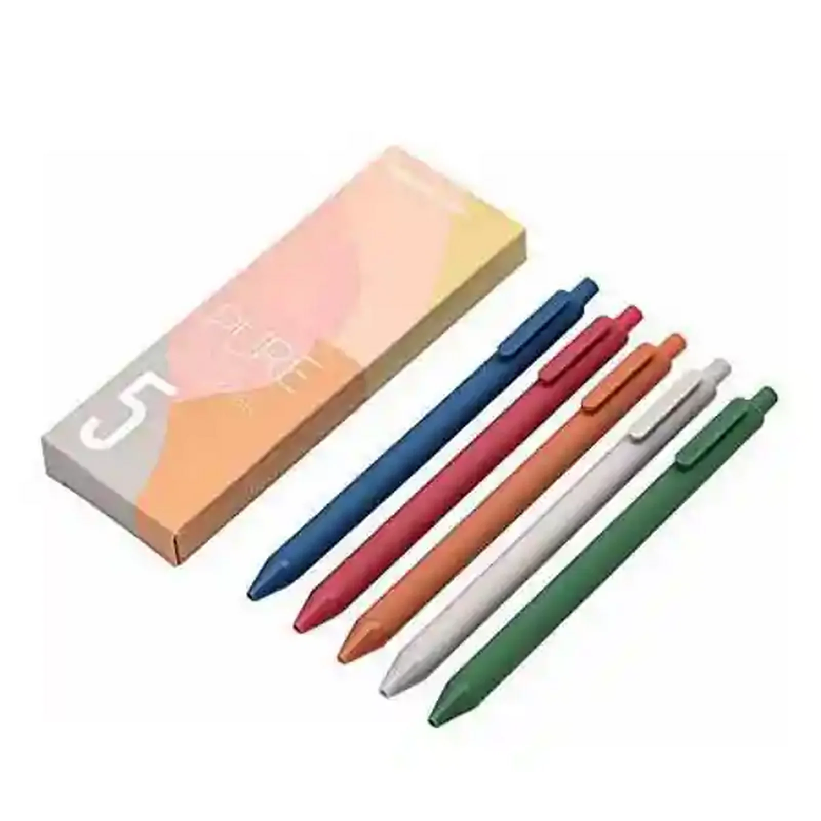 پک پنج رنگ خودکار Kaco Green K1015 کنار جعبه