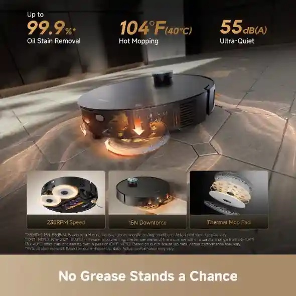 جارو رباتیک شیائومی مدل Dreame X60 Ultra Complete - تمیزکاری با آب گرم 40 درجه سانتیگراد