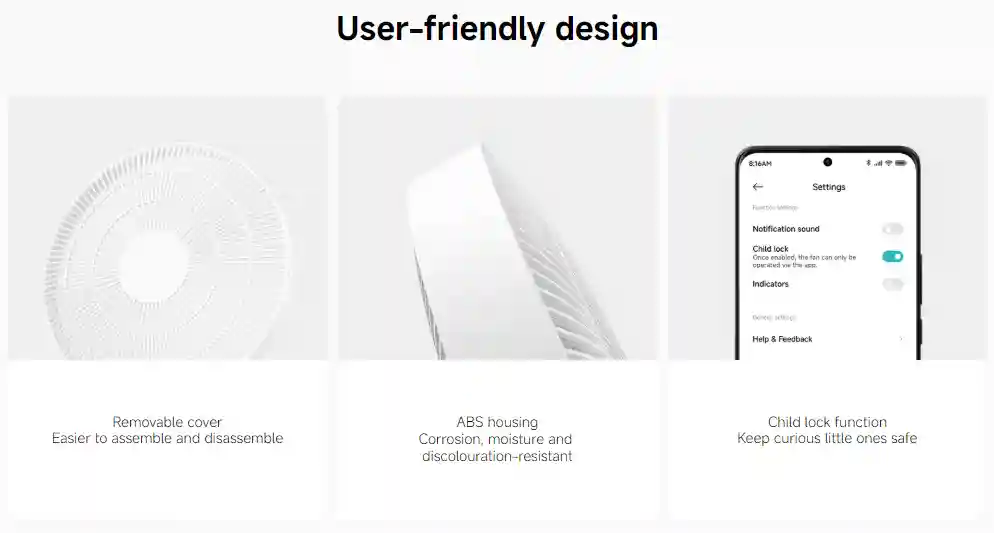 پنکه هوشمند شیائومی Mijia Smart Standing Fan Pro Slim BPLDS12DM (گلوبال) - قابل استفاده روی زمین یا روی میز : خنکی راحت، بدون