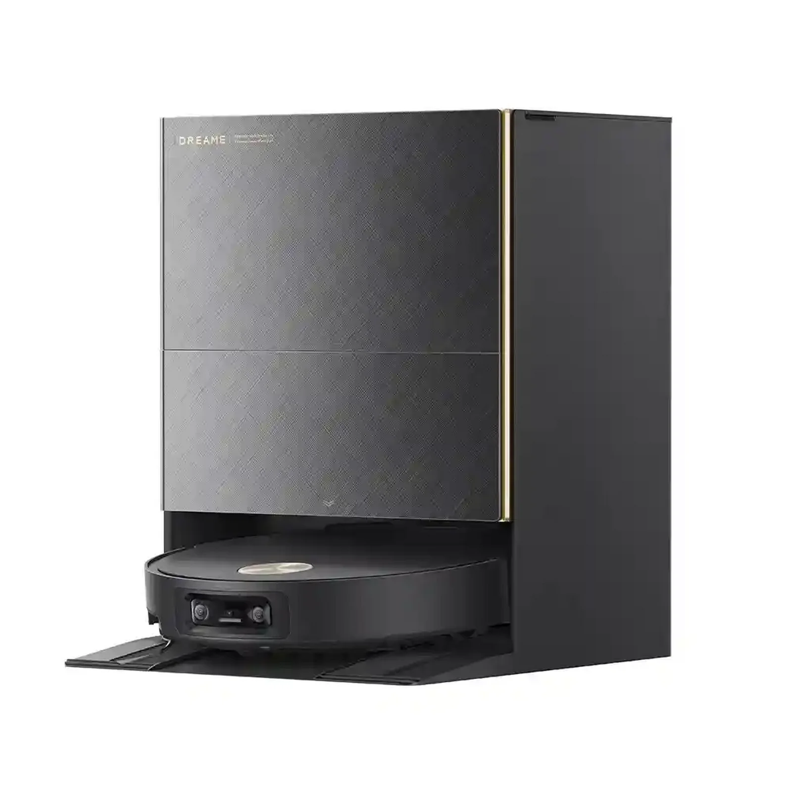 نمای اصلی جارو رباتیک Dreame X60 Ultra Complete جارو رباتیک مشکی Dreame X60 Ultra Complete داخل ایستگاه تخلیه و شستشو