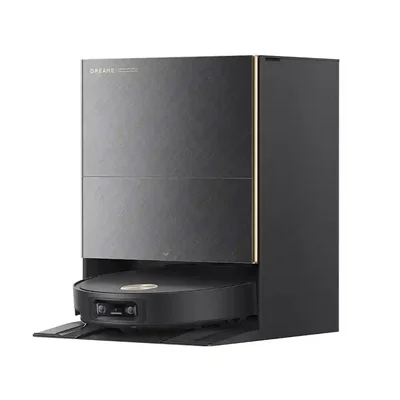 نمای اصلی جارو رباتیک Dreame X60 Ultra Complete جارو رباتیک مشکی Dreame X60 Ultra Complete داخل ایستگاه تخلیه و شستشو