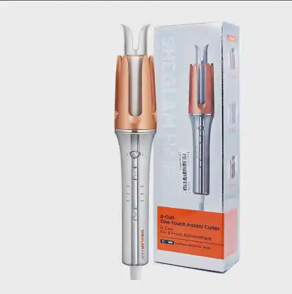 فر کننده موی خودکار شیگلم It-Curl سایز 25 میلی متر نقره ای و رزگلد کنار جعبه