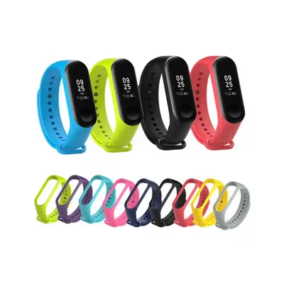 رنگ‌بندی متنوع بند سیلیکونی Mi Band 3 با کپسول مشکی