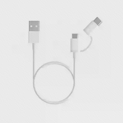 نمای حلقه‌شده کابل یک متری ZMI AL501 با تبدیل USB-C