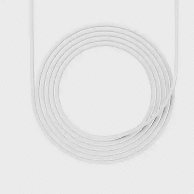 نمای حلقهشده کابل شارژ شیائومی SJX10CCZM کابل سفید USB-C شیائومی SJX10CCZM بهصورت حلقه دایرهای منظم با دو امتداد رو به بالا
