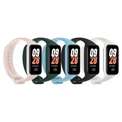 رنگبندی مچ بند شیائومی Smart Band 8 Active پنج رنگ صورتی سبز آبی مشکی و سفید مچ بند شیائومی Smart Band 8 Active