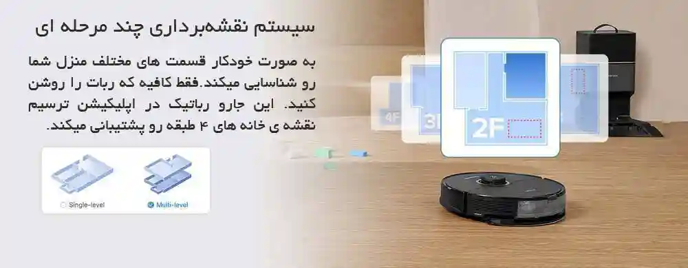 جارو رباتیک شیائومی مدل Roborock S8 Plus - تمیزکاری سفارشی جارو رباتیک شیائومی مدل Roborock S8 Plus - نمای 2