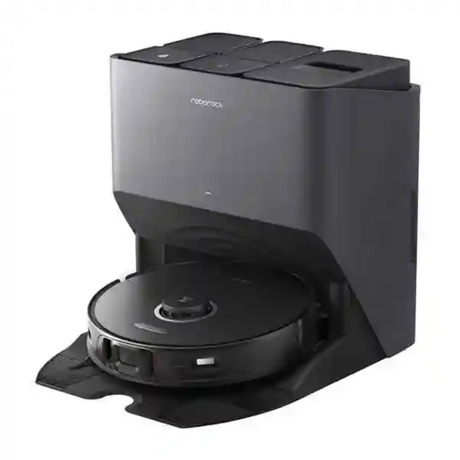 جارو رباتیک Roborock S8 Pro Ultra مشکی نمای اصلی جارو رباتیک مشکی Roborock S8 Pro Ultra روی داک همهکاره