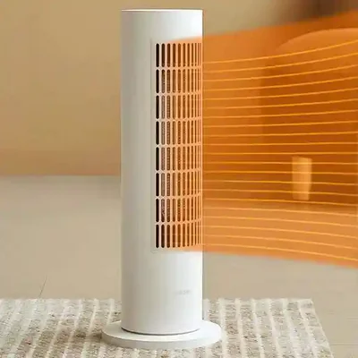 گرمایش محیط با Smart Tower Heater Lite پخش هوای گرم از بخاری شیائومی Smart Tower Heater Lite در اتاق
