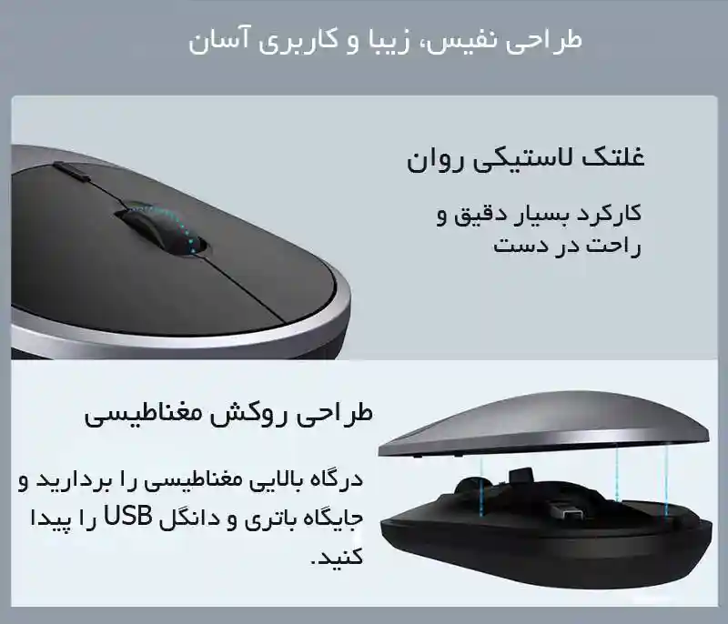 موس وایرلس بلوتوث شیائومی مدل BXSBMW02 Portable Mouse 2 - تصویر توضیحات 2