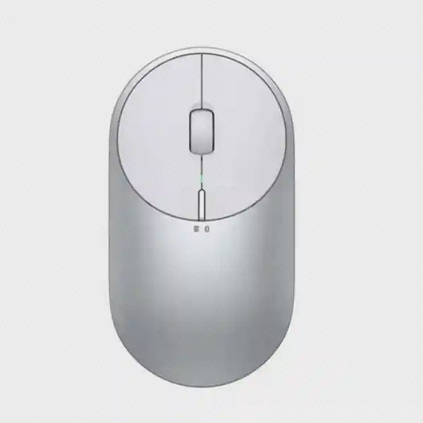 موس بی‌سیم نقره‌ای Xiaomi Portable Mouse 2 از نمای بالا