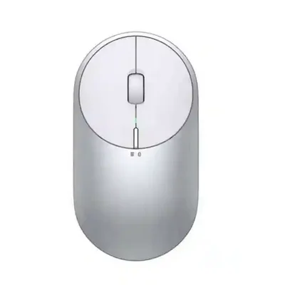 موس بی‌سیم نقره‌ای Xiaomi Portable Mouse 2 از نمای بالا