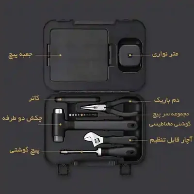 راهنمای اجزای جعبه ابزار MWTK01 با برچسب فارسی