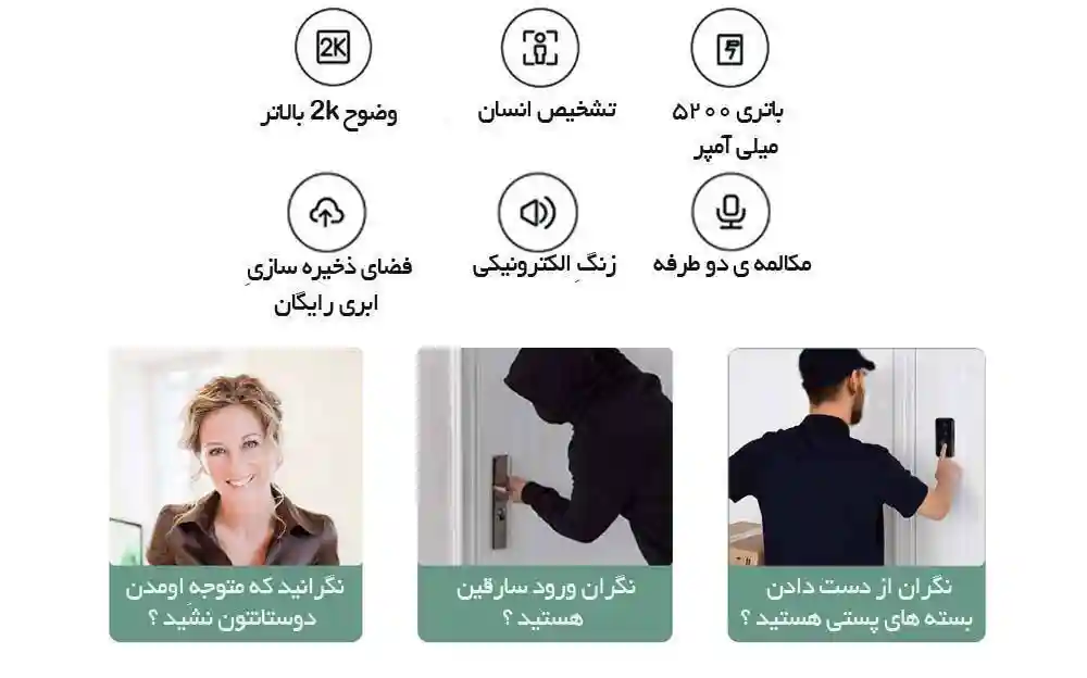 زنگ درب هوشمند شیائومی مدل Doorbell 3 - تصویر توضیحات 1