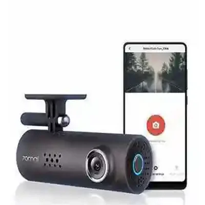 دوربین خودرو 70MAI Smart Dash Cam 1S کنار گوشی هوشمند و اپلیکیشن