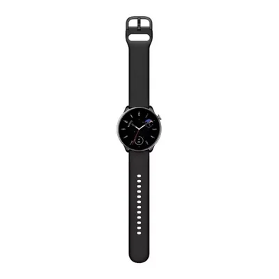 طراحی کامل بند و بدنه Amazfit GTR Mini نمای تمامقد ساعت هوشمند مشکی Amazfit GTR Mini با بند باز