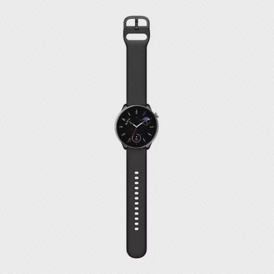 نمای تمام‌قد ساعت هوشمند مشکی Amazfit GTR Mini با بند باز