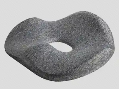 نمای سه بعدی بالشتک طبی نشیمن Leband Hip-Lift Cushion زیرنشیمنی طبی Leband LB-SE002-MGY خاکستری با حفره مرکزی