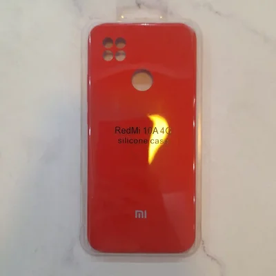 قاب اورجینال سیلیکونی ردمی 10A 4G رنگ قرمز کاور سیلیکونی قرمز Redmi 10A 4G داخل بسته بندی شفاف