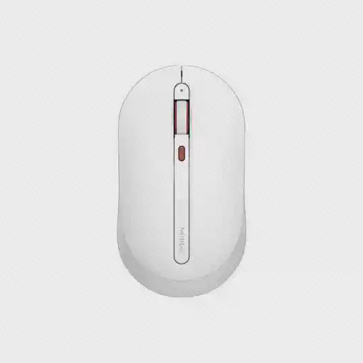 موس Xiaomi MIIIW MWMM01 سفید با اسکرول قرمز نمای بالا موس بیسیم سفید شیائومی MIIIW MWMM01
