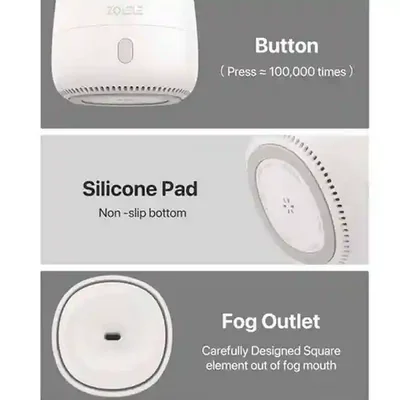 جزئیات بدنه Xiaomi Zolele AD1 کلید، پد سیلیکونی و خروجی مه رطوبتساز Zolele AD1