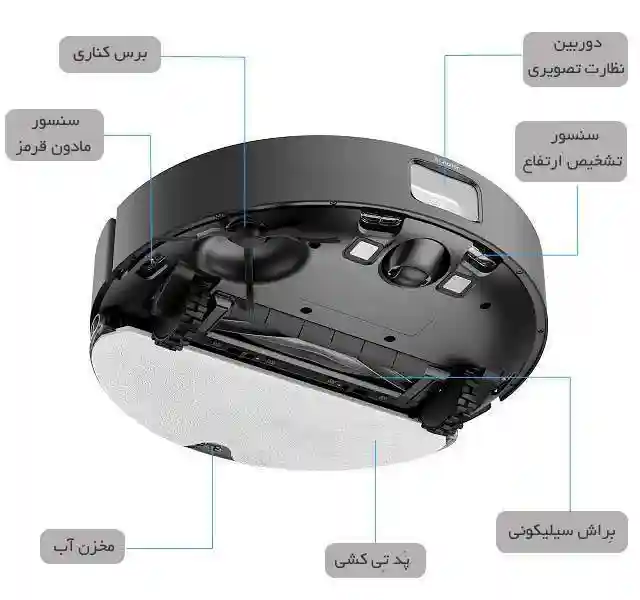 جارو رباتیک شیائومی مدل Dreame D10S Pro - گارانتی ۱۸ ماهه - طراحی مینیمالیستی جارو رباتیک D10s Pro شیائومی