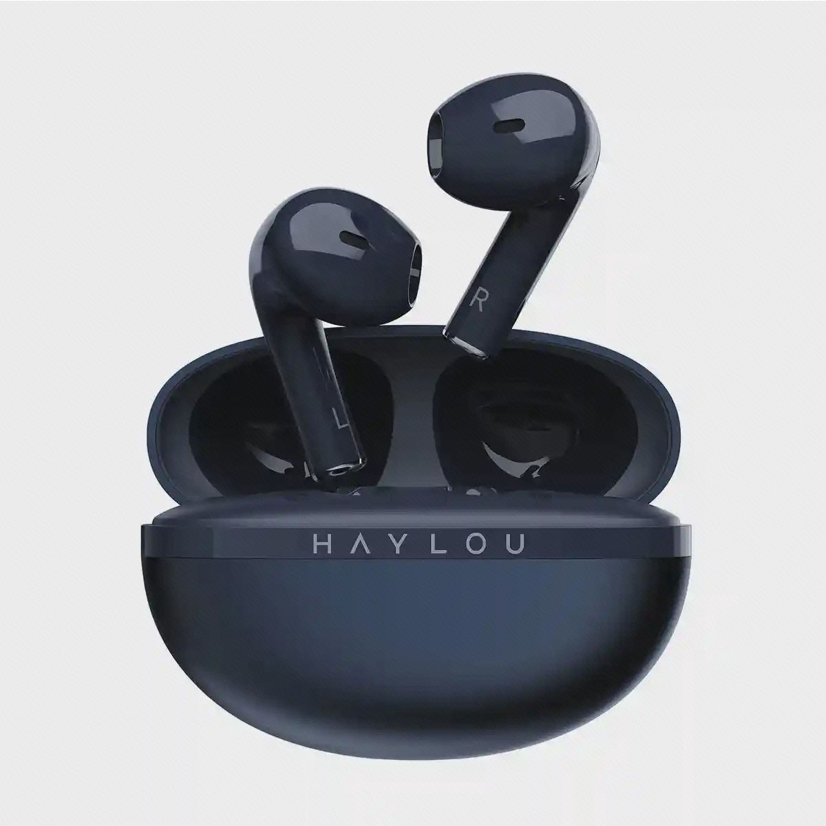 Haylou X1 2023 سرمهای با گوشیهای چپ و راست هندزفری سرمهای Haylou X1 2023 داخل کیس شارژ باز