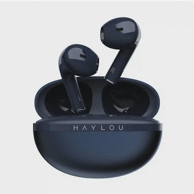 Haylou X1 2023 سرمهای با گوشیهای چپ و راست هندزفری سرمهای Haylou X1 2023 داخل کیس شارژ باز