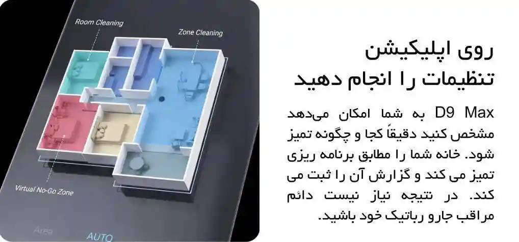 جارو رباتیک شیائومی مدل Dreame D9 Max - پک گلوبال - جاروی گرد و غبار از عمق فرش - نمای 6