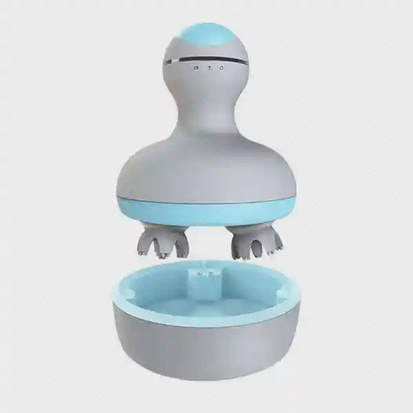 ماساژور سر شیائومی Mini M2 خاکستری و آبی جداشده از پایه نگهدارنده