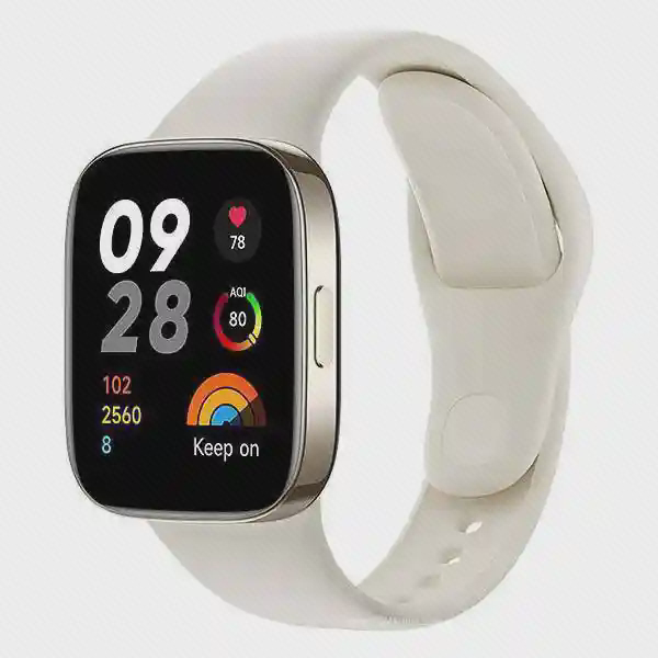 نمای اصلی ساعت هوشمند Redmi Watch 3 بند کرم ساعت هوشمند شیائومی Redmi Watch 3 با بند کرم و نمایشگر مستطیلی