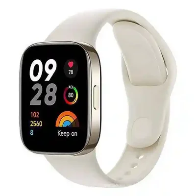 نمای اصلی ساعت هوشمند Redmi Watch 3 بند کرم ساعت هوشمند شیائومی Redmi Watch 3 با بند کرم و نمایشگر مستطیلی