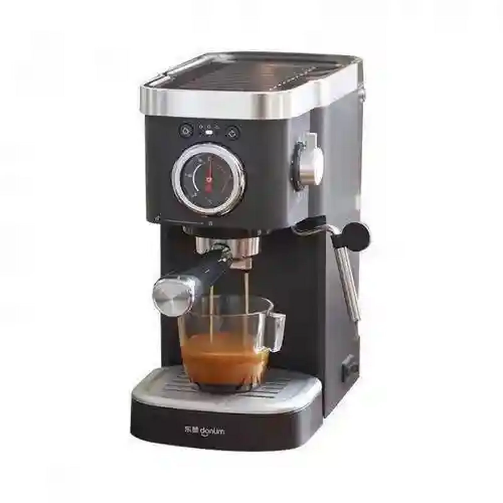اسپرسوساز Donlim DL-6400 هنگام تهیه قهوه عصارهگیری اسپرسو با دستگاه شیائومی Donlim DL-6400 مشکی