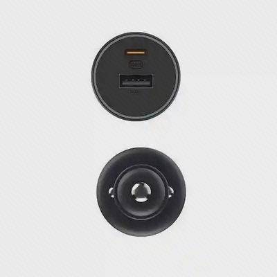 دو سر شارژر خودروی شیائومی 1A1C CC07ZM نمای بالا و پایین شارژر فندکی Xiaomi 100W CC07ZM