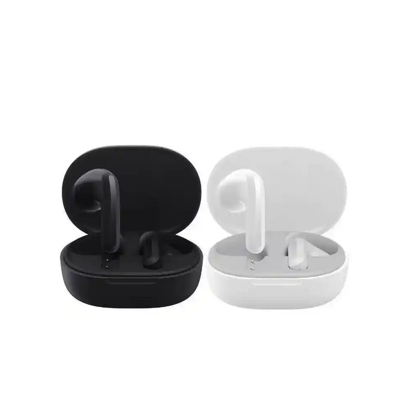 دو رنگ ردمی بادز ۴ لایت با محفظه شارژ مقایسه هندزفری Redmi Buds 4 Lite مشکی و سفید در کیس باز