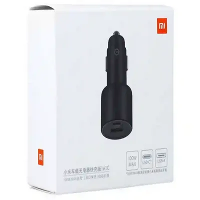 بستهبندی شارژر خودرو Xiaomi 1A1C صد وات جعبه شارژر فندکی شیائومی CC07ZM با نشان 100W Max