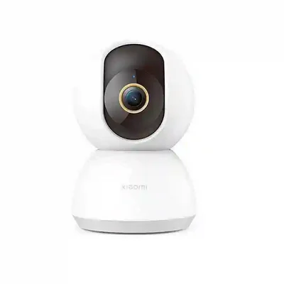 دوربین سفید Xiaomi Smart Camera C300 با حلقه طلایی لنز دوربین نظارتی هوشمند شیائومی C300 XMC01 نمای روبهرو