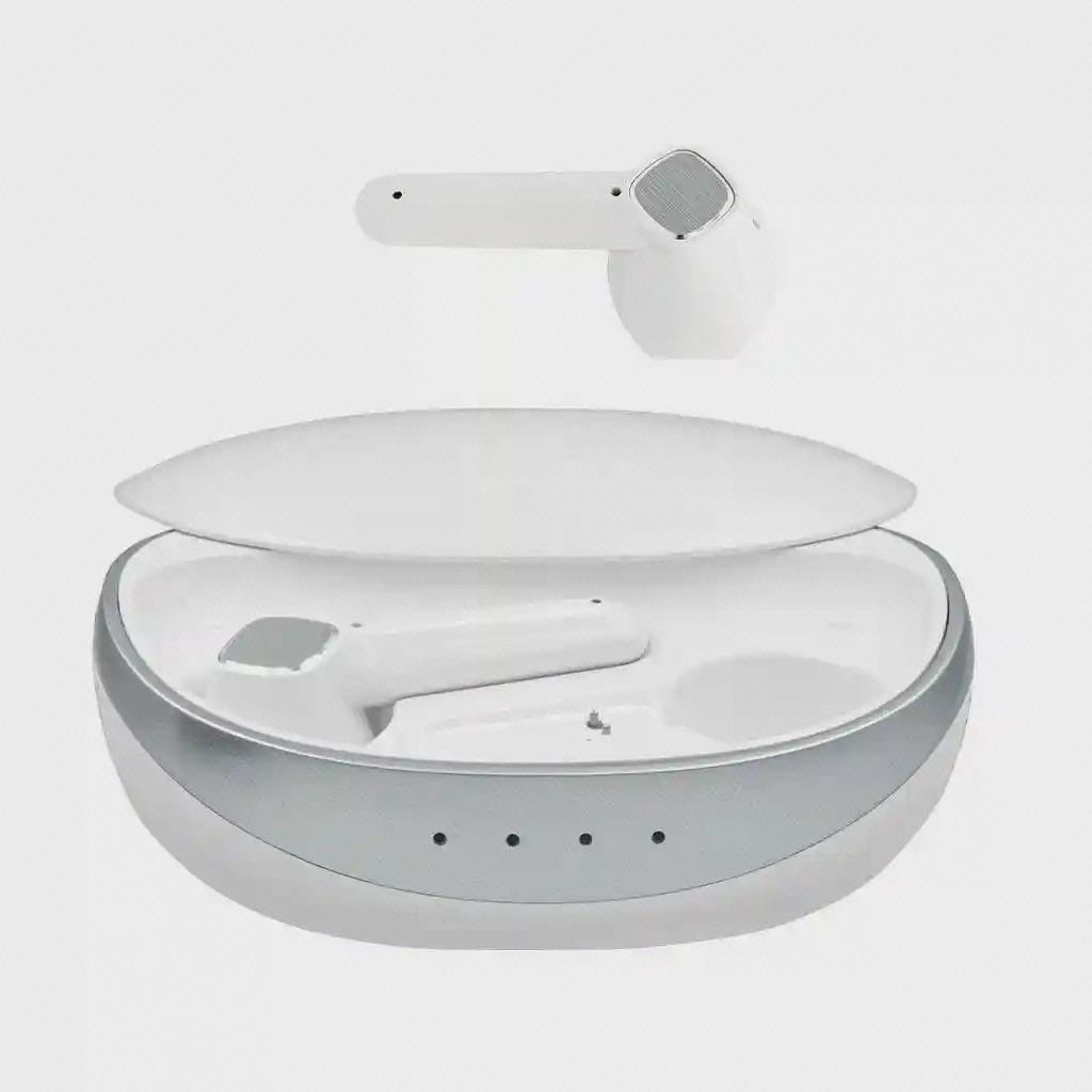 هندزفری سفید Mibro S1 با کیس شارژ باز و نشانگرهای LED