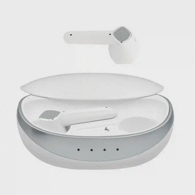 نمای اصلی میبرو Earbuds S1 داخل محفظه سفید هندزفری سفید Mibro S1 با کیس شارژ باز و نشانگرهای LED