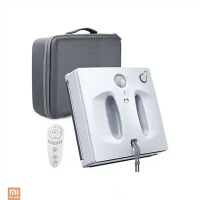 مجموعه Cleaning Robot W66 و لوازم همراه ربات شیشهشوی W66 همراه کیف حمل خاکستری و ریموت سفید