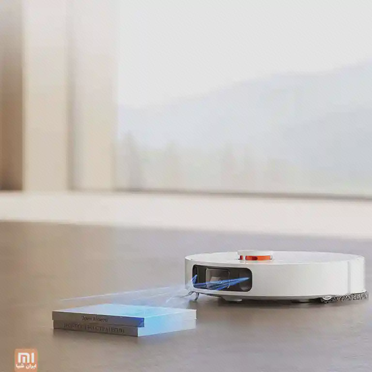 تشخیص کتاب روی زمین توسط حسگر جلوی جارو رباتیک Xiaomi X10 Plus