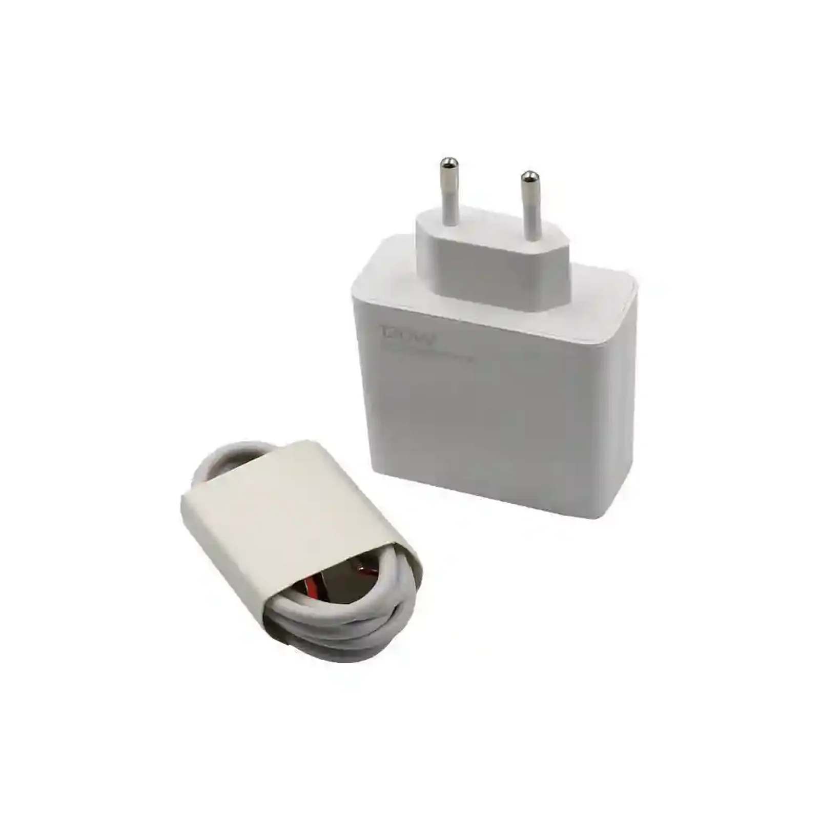 شارژر اصلی ۱۲۰ وات شیائومی با آداپتور سفید و کابل USB-C