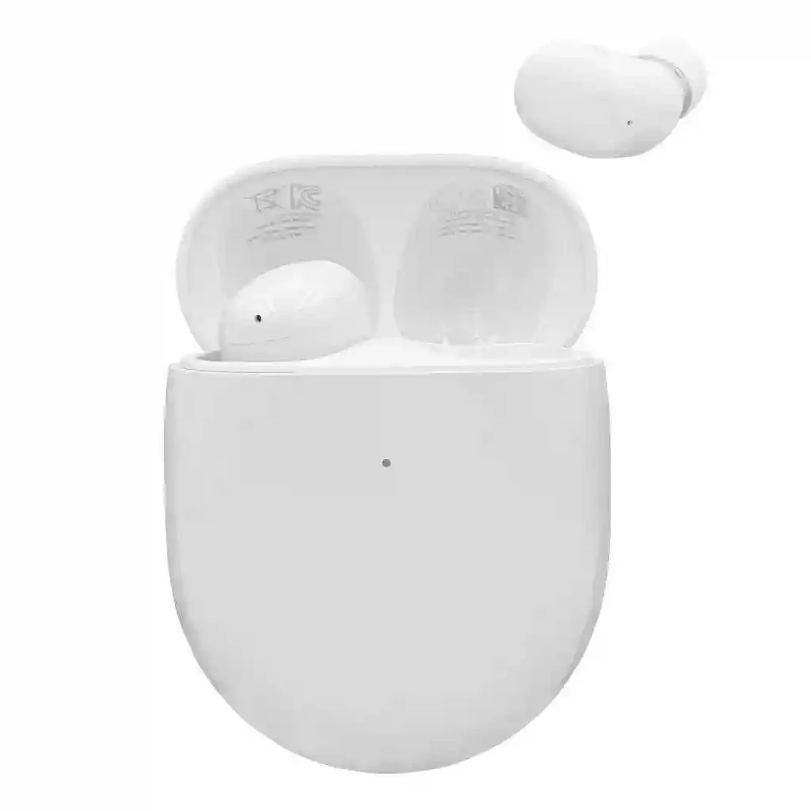 هندزفری Redmi Buds 4 با کیس سفید هندزفری سفید شیائومی Redmi Buds 4 کنار کیس شارژ باز