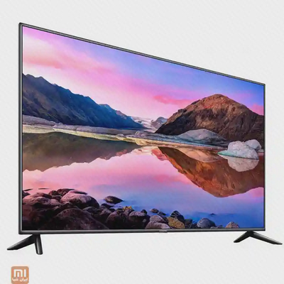 زاویه مورب تلویزیون Xiaomi P1E شصتوپنج اینچ نمای سهرخ تلویزیون شیائومی P1E سایز 65 اینچ روی پایه