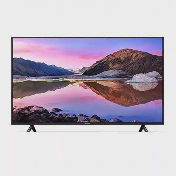نمای روبهروی تلویزیون Xiaomi P1E 65 اینچ تلویزیون هوشمند شیائومی P1E سایز 65 اینچ با تصویر دریاچه کوهستانی